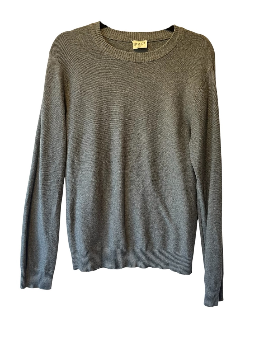 Pact Crew neck pullover sweater M Gray 100% Organic cotton Long sleeves Womens